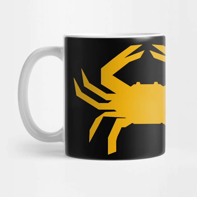 Radioactive Crab Logo Gold on Black by IORS